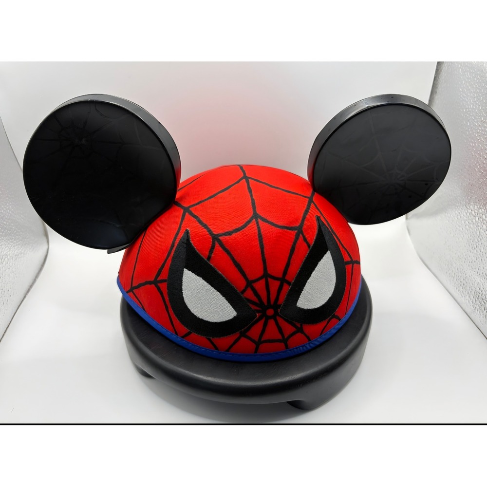 Disney Parks Marvel Spider-Man Mickey Mouse Ear Hat Red Blue Web Headband Hat